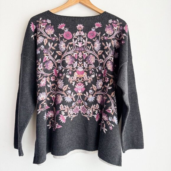 J.Jill Enchanted Florals Sweater XL - Picture 4 of 6